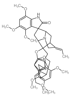 Dispiro[13,8b,10-ethanylylidene-11H-pyrido[2',- 3':5,6]oxepino[2,3-b]oxazolo[3,2-a]indole-2- (3H),9'-[3,7]methanoindolizine-1'(5'H),3''-[3H]- indol]-2''(1''H)-one,6'-ethylidene-2',3',6',7',- 8',8'a,9, structure