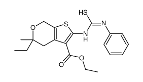ethyl 5-ethyl-5-methyl-2-(phenylcarbamothioylamino)-4,7-dihydrothieno[2,3-c]pyran-3-carboxylate结构式