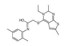 Acetamide, N-(2,5-dimethylphenyl)-2-[(5-ethyl-2,6-dimethylthieno[2,3-d]pyrimidin-4-yl)thio]- (9CI)结构式