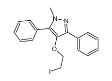 4-(2-iodoethoxy)-1-methyl-3,5-diphenylpyrazole结构式