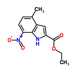 4-甲基-7-硝基-1H-吲哚-2-羧酸乙酯结构式