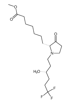 7-[3-Oxo-1-(6,6,6-trifluoro-3-hydroxy-hexyl)-pyrrolidin-2-yl]-heptanoic acid methyl ester结构式