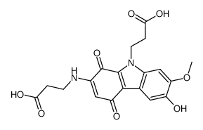 3-[2-(2-carboxy-ethylamino)-6-hydroxy-7-methoxy-1,4-dioxo-1,4-dihydro-carbazol-9-yl]-propionic acid结构式