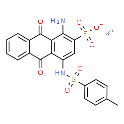 potassium 1-amino-9,10-dihydro-4-[[(4-methylphenyl)sulphonyl]amino]-9,10-dioxoanthracene-2-sulphonate structure