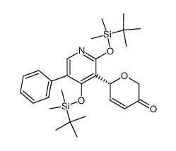 (R)-6-[2,4-bis-(tert-butyldimethylsilanyloxy)-5-phenylpyridin-3-yl]-6H-pyran-3-one Structure