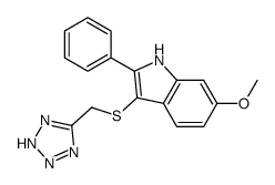 6-Methoxy-2-phenyl-3-[(1H-tetrazol-5-yl)methylthio]-1H-indole结构式