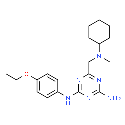 6-{[Cyclohexyl(methyl)amino]methyl}-N-(4-ethoxyphenyl)-1,3,5-triazine-2,4-diamine结构式