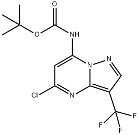 (5-CHLORO-3-TRIFLUOROMETHYL-PYRAZOLO[1,5-A]PYRIMIDIN-7-YL)-CARBAMIC ACID TERT-BUTYL ESTER结构式