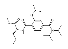 (S)-2-(4-diisopropylcarbamoyl-2-isopropoxybenzoylamino)-4-methylpentanoic acid methyl ester结构式