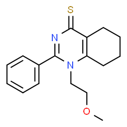 1-(2-methoxyethyl)-2-phenyl-5,6,7,8-tetrahydroquinazoline-4(1H)-thione结构式