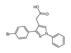 2-[3-(4-bromophenyl)-1-phenylpyrazol-4-yl]acetic acid Structure