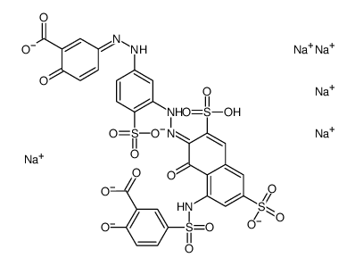 pentasodium 5-[[[7-[[5-[(3-carboxylato-4-hydroxyphenyl)azo]-2-sulphonatophenyl]azo]-8-hydroxy-3,6-disulphonato-1-naphthyl]amino]sulphonyl]salicylate structure