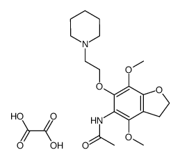 N-[2,3-dihydro-4,7-dimethoxy--6-(2-piperidinoethoxy)-5-benzofuranyl]acetamide oxalate hydrate Structure