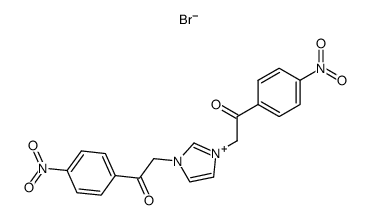 1,3-bis(2-(4-nitrophenyl)-2-oxoethyl)-1H-imidazol-3-ium bromide Structure