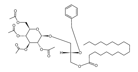 1-stearoyl-2-O-benzyl-3-O-(2,3,4,6-tetra-O-acetyl-β-D-glucopyranosyl)-sn-glycerol Structure