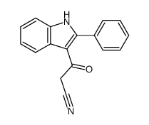 3-oxo-3-(2-phenyl-1H-indol-3-yl)propanenitrile结构式