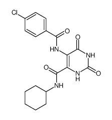 5-((4-Chlorobenzoyl)amino)-N-cyclohexyl-2,6-dioxo-1,2,3,6-tetrahydro-4-pyrimidinecarboxamide结构式