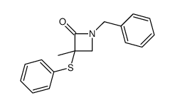 1-benzyl-3-methyl-3-phenylsulfanylazetidin-2-one结构式