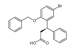R-(-)3-(2-benzyloxy-5-bromophenyl)-3-phenylpropionic acid结构式