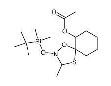 2-((tert-butyldimethylsilyl)oxy)-3-methyl-1-oxa-4-thia-2-azaspiro[4.5]decan-6-yl acetate结构式