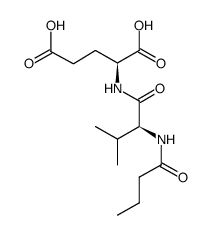 N-(N-butanoyl-L-valyl)-L-glutamic acid Structure