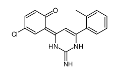 6-[2-amino-6-(2-methylphenyl)-1H-pyrimidin-4-ylidene]-4-chlorocyclohexa-2,4-dien-1-one结构式