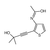 N-[2-(3-hydroxy-3-methylbut-1-ynyl)thiophen-3-yl]acetamide Structure