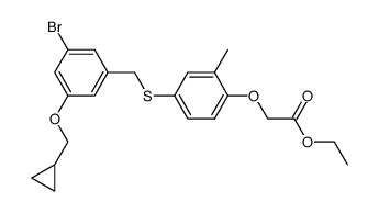 [4-(3-bromo-5-cyclopropylmethoxy-benzylsulfanyl)-2-methyl-phenoxy]-acetic acid ethyl ester Structure