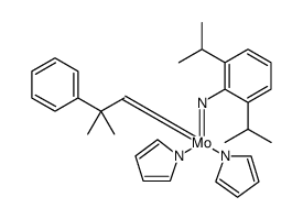 Molybdenum, [2,6-bis(1-methylethyl)benzenaminato(2-)](2-methyl-2-phenylpropylidene)di-1H-pyrrol-1-yl-, (T-4) Structure