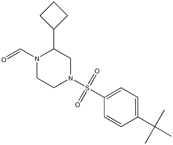4-(4-tert-butylphenylsulfonyl)-2-cyclobutylpiperazine-1-carbaldehyde Structure