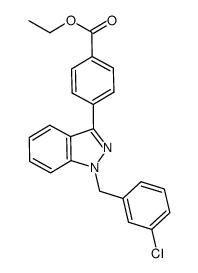 N-1-(3-chlorobenzyl)-3-(4-ethoxycarbonylphenyl)indazole Structure