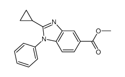 methyl 2-cyclopropyl-1-phenyl-1H-benzimidazole-5-carboxylate结构式