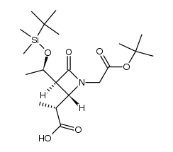 (3S,4S)-1-(tert-butoxycarbonylmethyl)-3-[(1R)-1-tert-butyldimethylsilyloxyethyl]-4-[(1R)-1-carboxyethyl]-2-azetidinone Structure