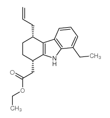1H-Carbazole-1-acetic acid, 1,8-diethyl-2,3,4,9-tetrahydro-4-(2-propen yl)-, cis-结构式