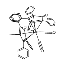 [Mo(CO)2(η4-tetraphenylcyclopentadienone)2]结构式