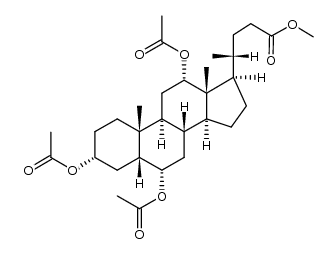 3α,6α,12α-triacetoxy-5β-cholan-24-oic acid methyl ester Structure