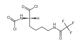 (S)-2-((chlorocarbonyl)amino)-6-(2,2,2-trifluoroacetamido)hexanoyl chloride Structure