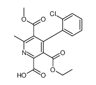 4-(2-chlorophenyl)-3-ethoxycarbonyl-5-methoxycarbonyl-6-methylpyridine-2-carboxylic acid结构式