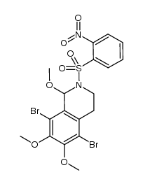 5,8-dibromo-2-(o-nitrobenzenesulfonyl)-1,2,3,4-tetrahydro-6,7-dimethoxy-1-methoxyisoquinoline结构式