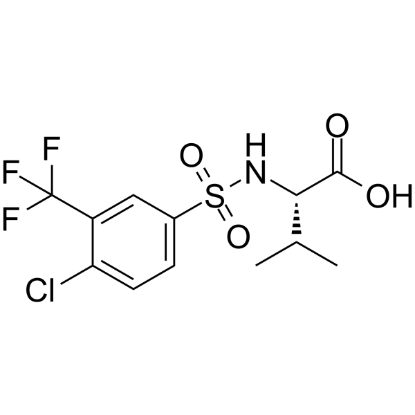((4-Chloro-3-(trifluoromethyl)phenyl)sulfonyl)valine结构式