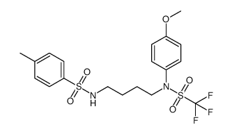 N-(p-methoxyphenyl)-N-(trifluoromethanesulfonyl)-N'-(p-toluenesulfonyl)-1,4-butanediamine结构式