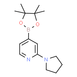 2-(pyrrolidin-1-yl)-4-(4,4,5,5-tetramethyl-1,3,2-dioxaborolan-2-yl)pyridine结构式