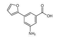 3-amino-5-(furan-2-yl)benzoic acid结构式