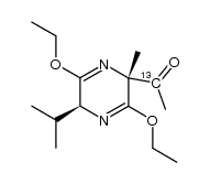 (3S,6S)-2,5-diethoxy-6-isopropyl-3-[1'-13C]-acetyl-3-methyl-6-hydropyrazine结构式