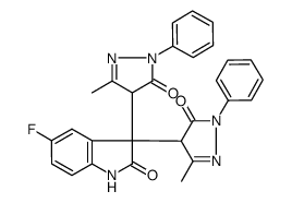 5-fluoro-3,3-bis-(3'-methyl-5'-oxo-1'-phenylpyrazol-4'-yl)indol-2<1H>-one Structure