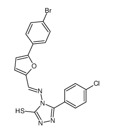 4-<5-(4-p-Bromophenyl)-2-furfurylidene>amino-3-mercapto-5-p-chlorophenyl-1,2,4-triazole结构式