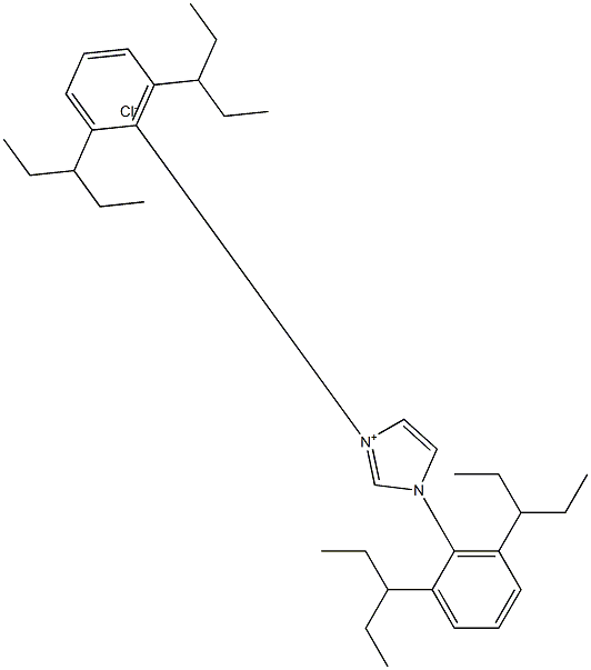1,3-Bis[2,6-bis(1-ethylpropyl)phenyl]iMidazoliuM chloride, 98% IPentHCl Structure