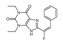 1,3-diethyl-8-[(Z)-1-fluoro-2-phenylethenyl]-7H-purine-2,6-dione Structure