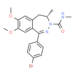 3H-2,3-Benzodiazepine-3-carboxamide, 1-(4-bromophenyl)-4,5-dihydro-7,8-dimethoxy-N,4-dimethyl-, (4S)- structure