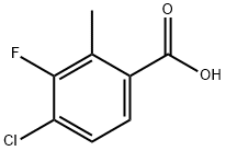 4-氯-3-氟-2-甲基苯甲酸结构式